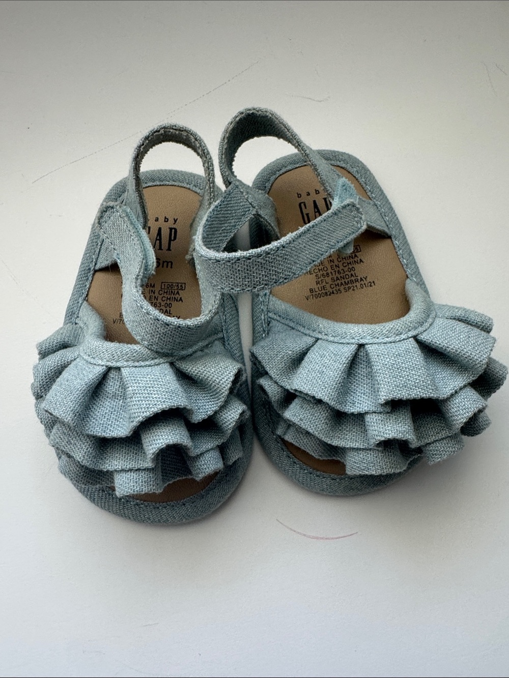 GAP Baby Blue Ruffle Strap Sandals